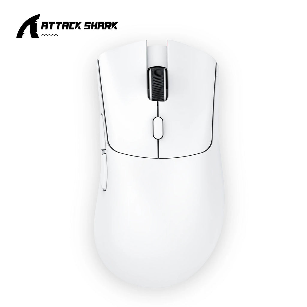 Attack Shark R1 Wireless Gaming Mouse Tri Mode 2.4G Bluetooth Wired 18K DPI 1000Hz PAW3311 Sensor 59g Lightweight Rechargeable Oasis Select R1 White