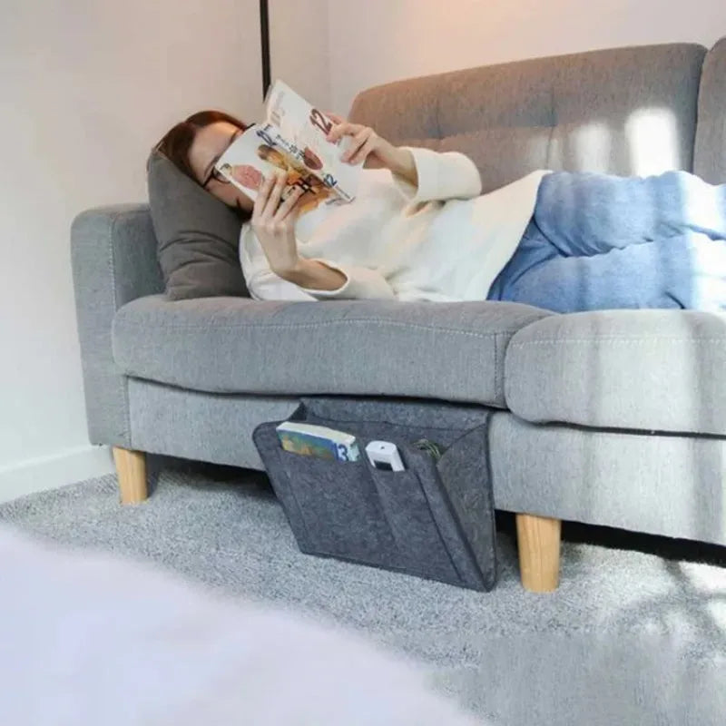 Felt Bedside Storage Organizer Anti-slip Bedside Bag Bed Sofa Side Hanging Couch Storage Remote Control Bed Holder Pockets Oasis Select