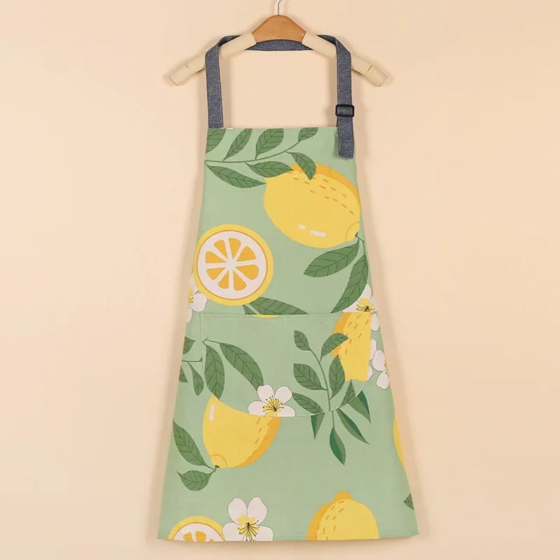 1PC Aprons Fashion Cotton Fabric Waterproof Thickened Dirt Resistant Kitchen Apron and Home Work Clothes Gardening Work Clothing Oasis Select N OneSize