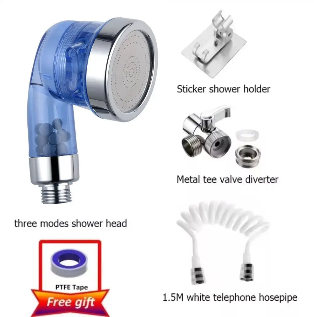 3 Mode Bidet Faucet External Shower Head Bathroom Kitchen Basin Tap Adapter Splitter Set Water Diversion Shower for Beauty Salon Oasis Select SIiver set F
