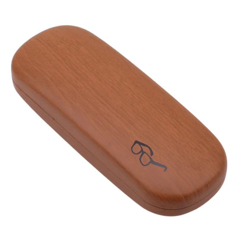 High Quality Wood Grain Hard Kit Holder Metal Reading Glasses Case For Men And Women PU Leather Eyeglass Box Oasis Select