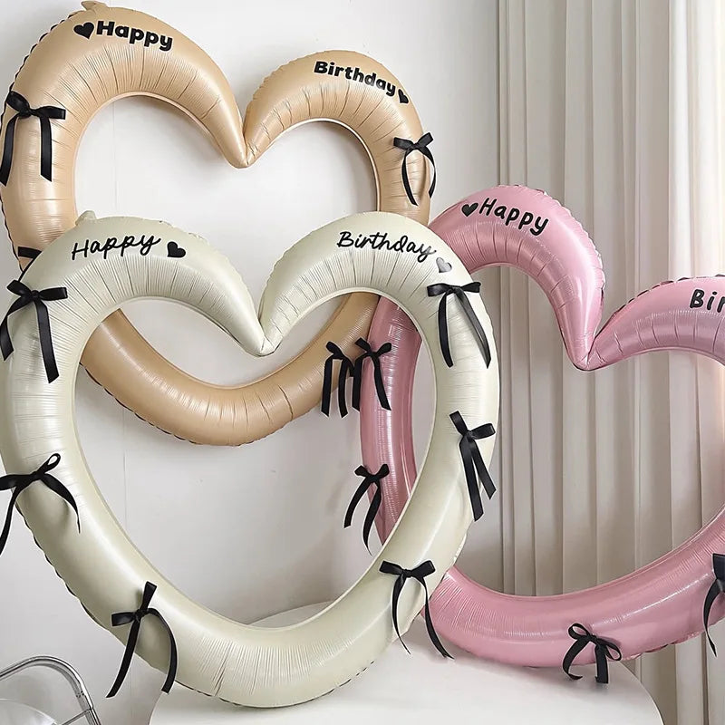 40 inch Pink Red Heart Balloon with Bow for Romantic Confession Photo Prop Birthday Valentines Day Party Wedding Decor Oasis Select