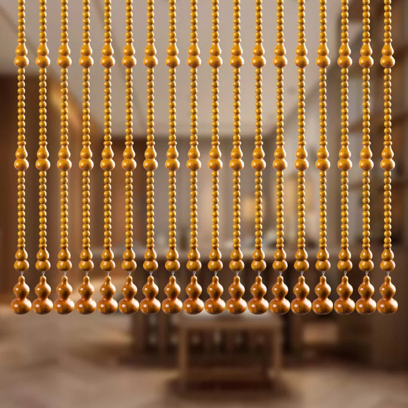 Peach wood gourd bead curtain door curtain partition porch bathroom living room Jufu household perforated decorative curtain Oasis Select 1 21 pieces 125cm