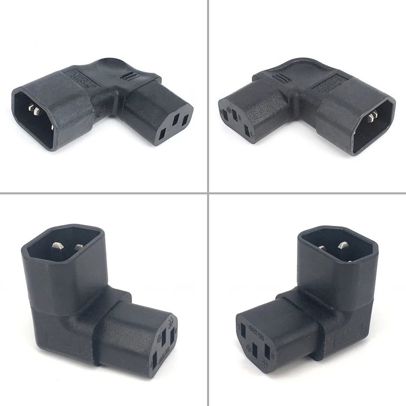 3pin Male To Female Extend 90 Degree Down Up Angle AC Converter IEC 320 C14 To C13 Left Right Angle AC Adapter IEC 320 Oasis Select