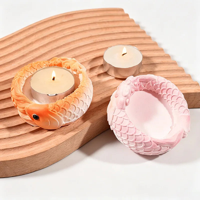 Cute goldfish flowerpot succulent plant flowerpot resin silicone mold carp storage box candle cup gypsum mold Oasis Select