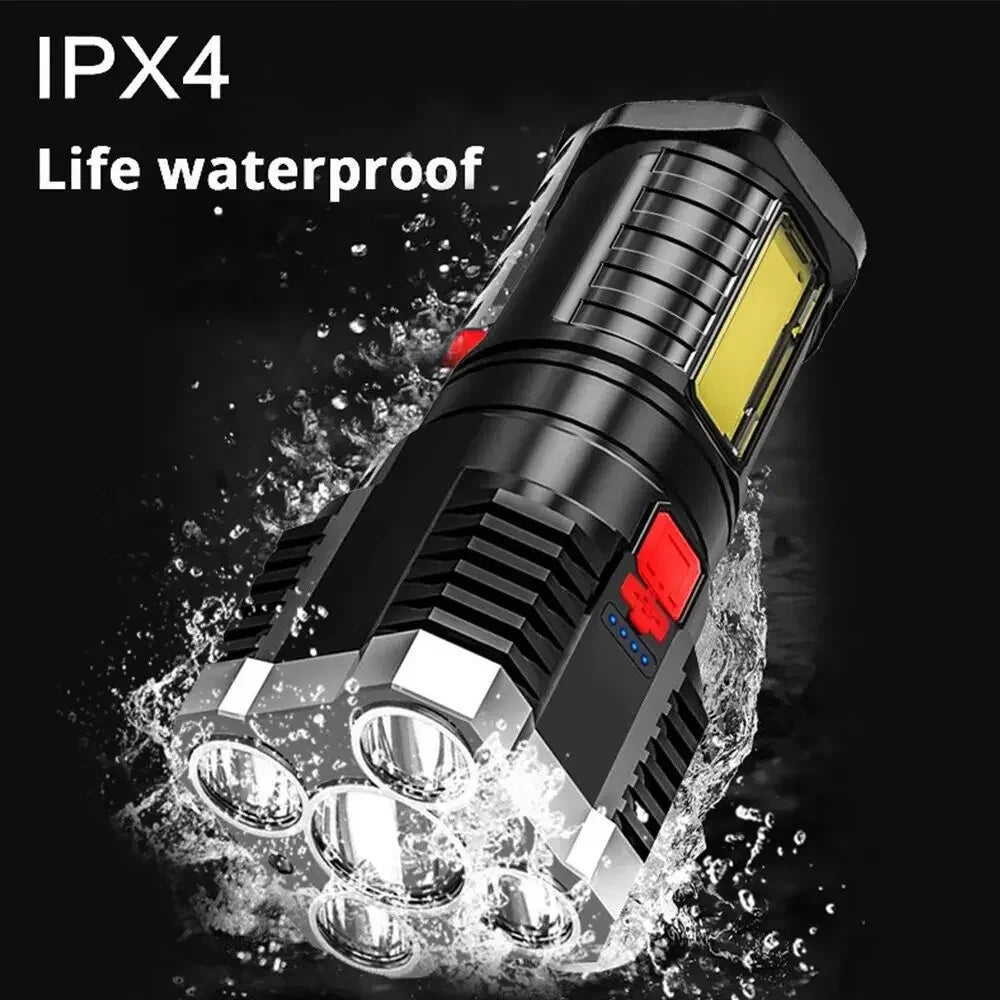 Flashlight High Lumens Rechargeable,Powerful Tactical Flashlights,COB Light,IPX6 Waterproof Flash Light for Camping,Emergencies Oasis Select