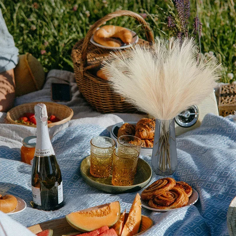55CM Fluffy Pampas Grass Boho Decor Flower Fake Plant Reed Simulated Wedding Party Home Decoration Artificial Flowers Oasis Select