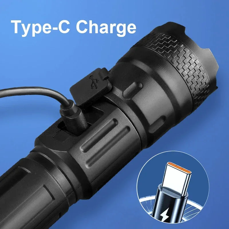 High Power LED Flashlight USB Rechargeable Torch | Camping