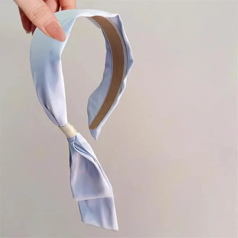 New Elegant Solid Ribbon Hairband for Women Girls Sweet Hair Ornament Headband Hair Hoop Fashion Hair Accessories Headband Oasis Select
