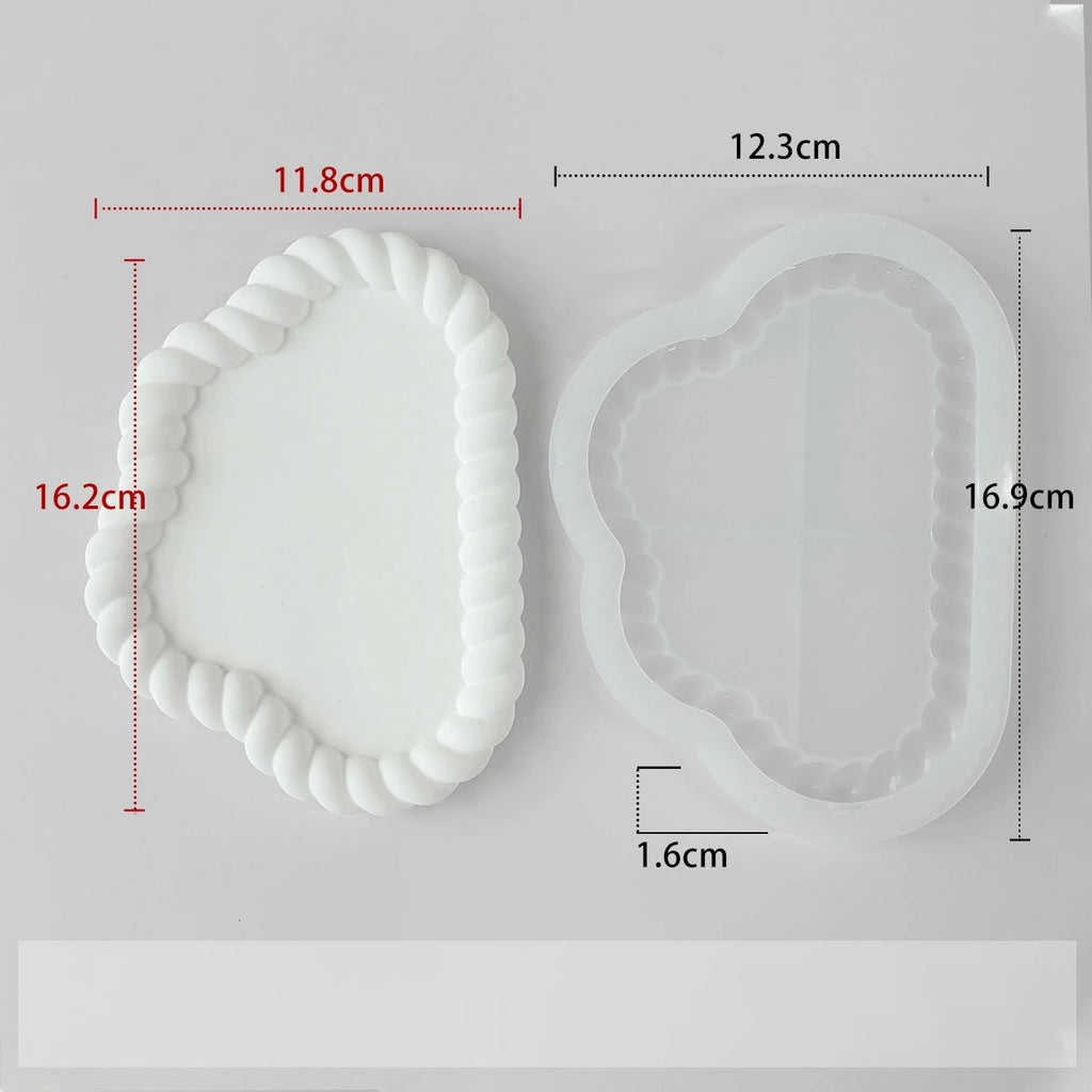 Bubble Storage Tray Silicone Mold DIY Resin Plaster Cement Gift Casting Mould Round Flower Cloud Heart Shape Coaster Home Decor Oasis Select J-364
