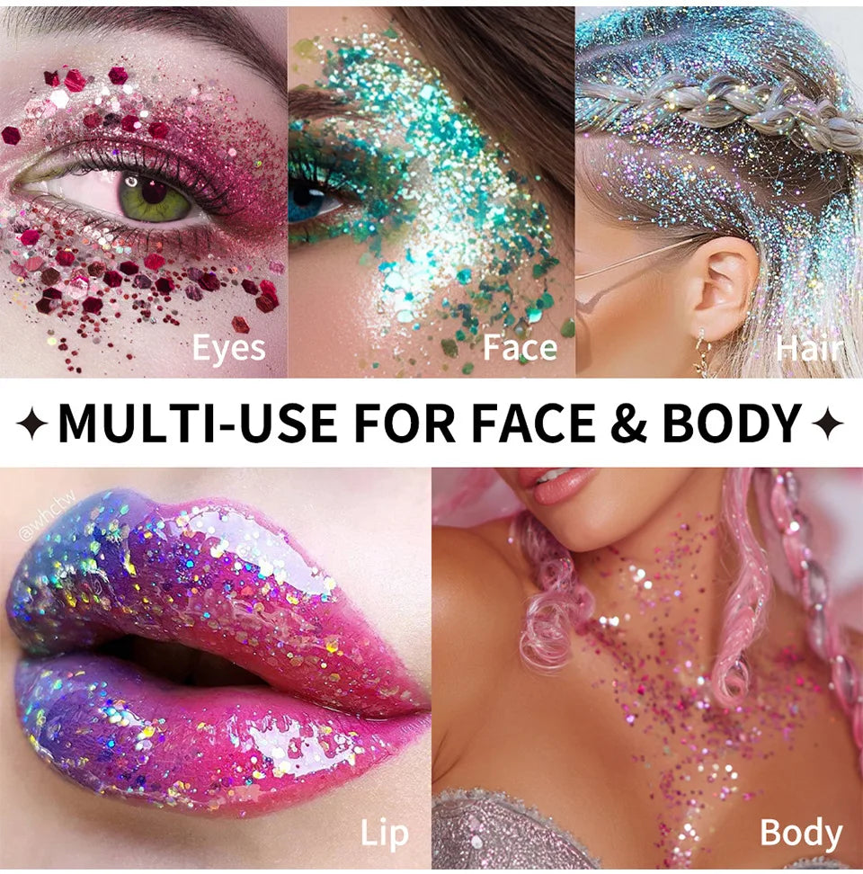 15gBody & Face Glitter Stick, Color Shimmer Gel Party Highlight Makeup Oasis Select