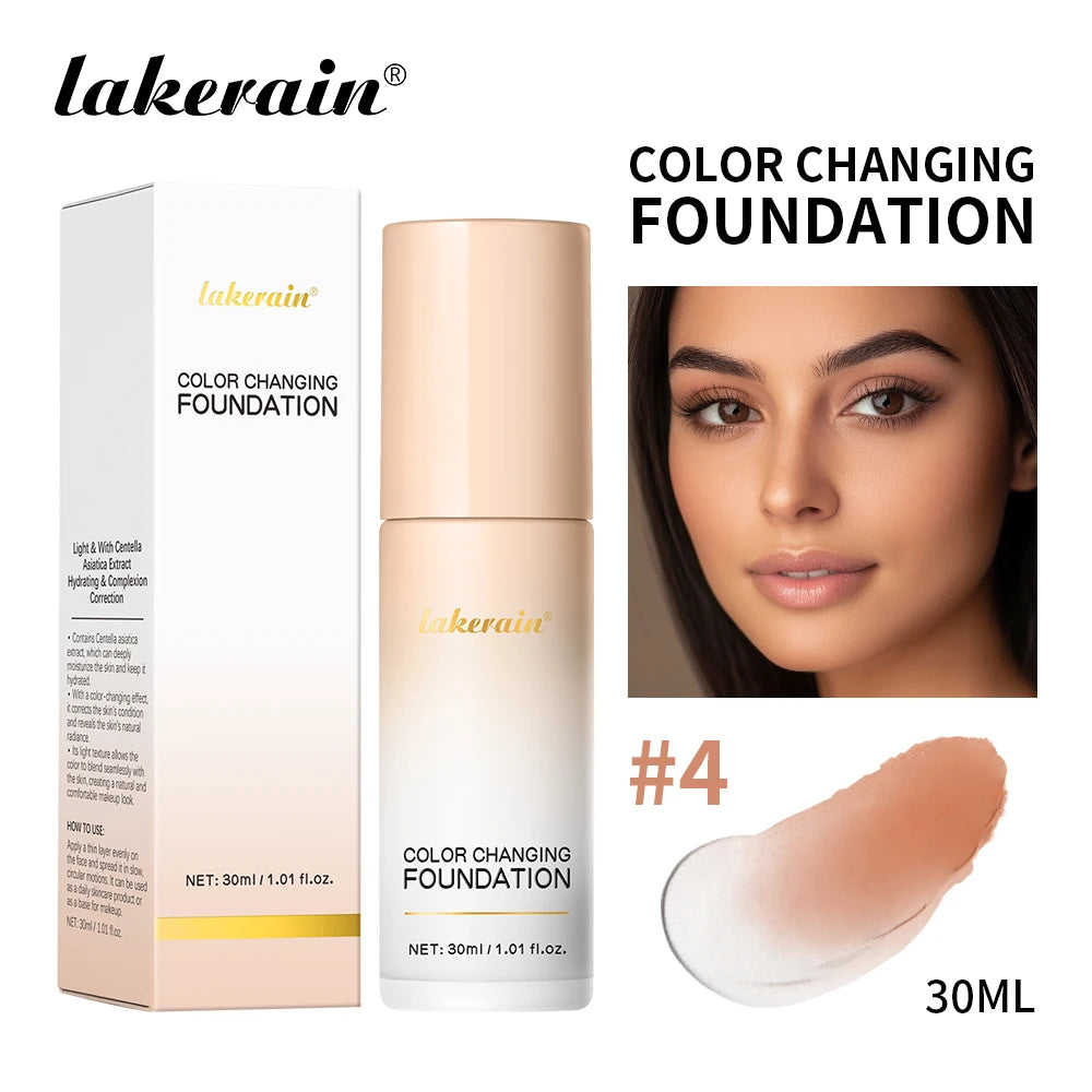 Waterproof Color Changing Liquid Foundation Centella Korean High Coverage Foundation Cream For Face Base Makeup Oasis Select 4