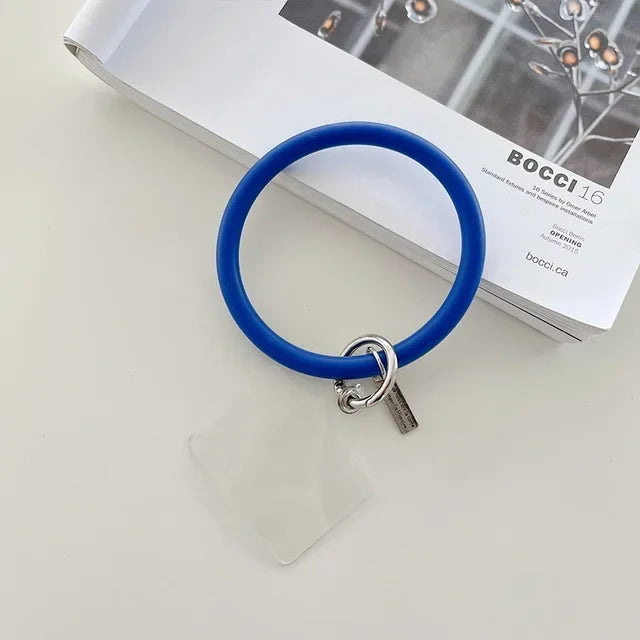 1/2pc Universal Hanging Ring fore Mobile Phone Soft Silicone Lanyard Strap Anti-Lost Bracelet for iPhone Xiaomi Samsung Keychain Oasis Select blue