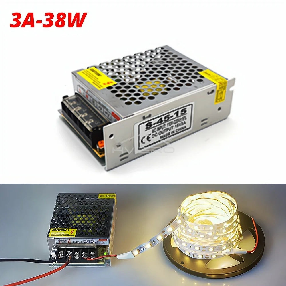 DC 12V Switching Power Supply Adapter for LED Strip Lights