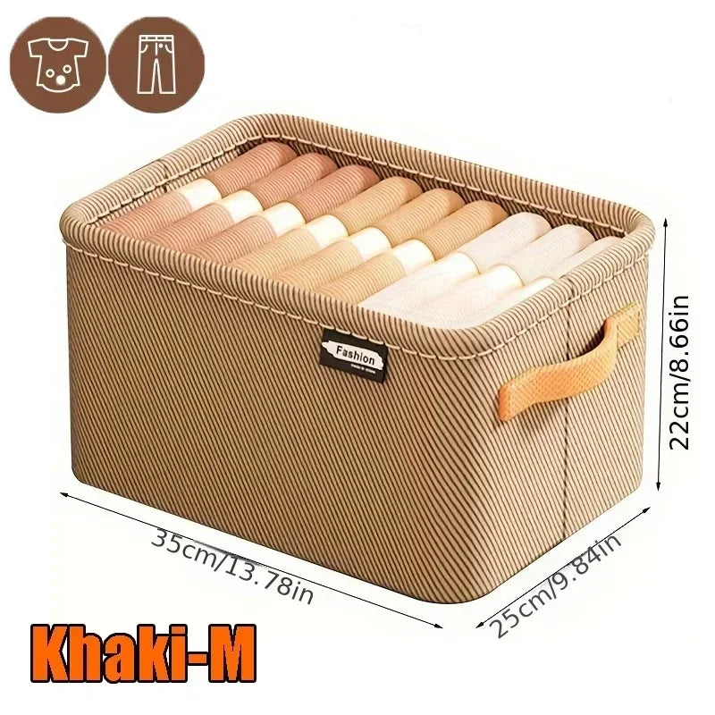 Thicken Clothes Organizer Pants Sweater Storage Cabinets Drawers Organizer Jeans Storage Box Wardrobe Clothes Storage Organizers Oasis Select Khaki M 1PC