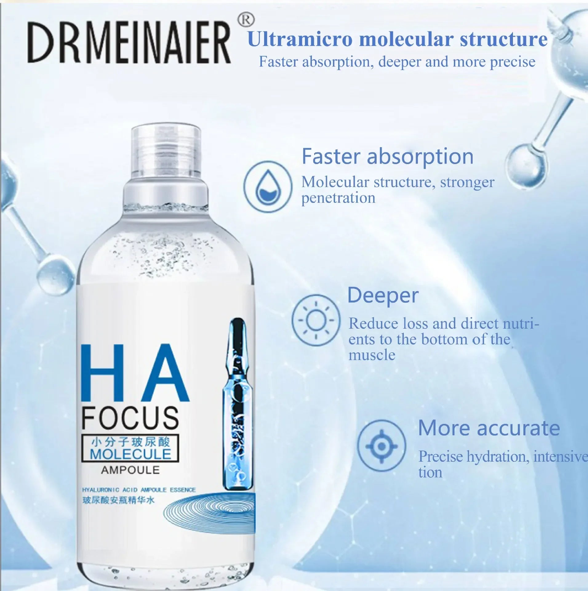 500ml 24K Gold Ampoule Essence Vitamin C Hyaluronic Acid Nicotinamide Polypeptide Moisturizing Firming Brightening Skin Water Oasis Select