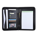 Portable Professional Business Portfolio Folder Document Case Organizer A5 PU Leather Zippered Closure with Calculator Holder Oasis Select Default Title