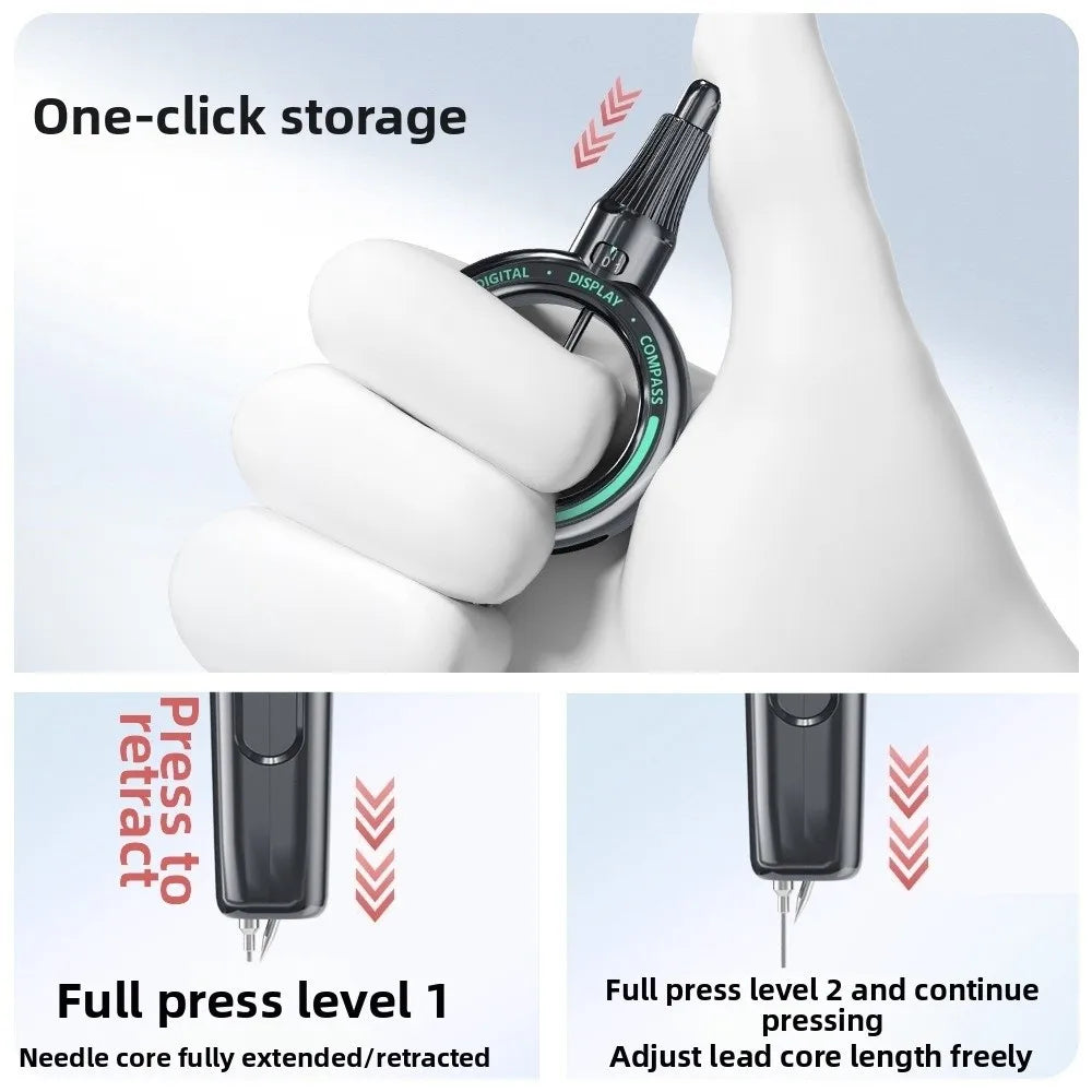 Digital Display Press Compass Ruler Primary School Exam Specific Junior High School Compass Drawing Tool Oasis Select