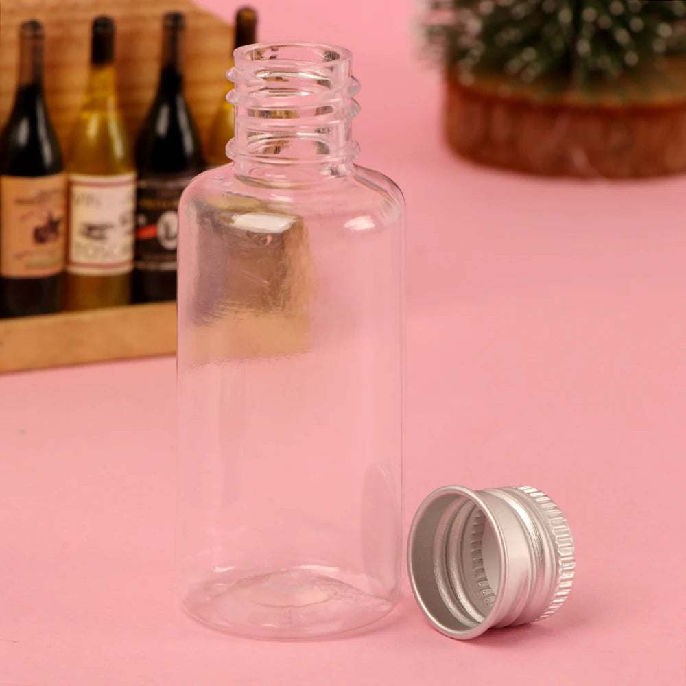 5/10/20/30ml Mini Transparent Glass Bottles Aluminium Cap Empty Sample Jars Storage Vials Liquid Containers Home Decor Oasis Select