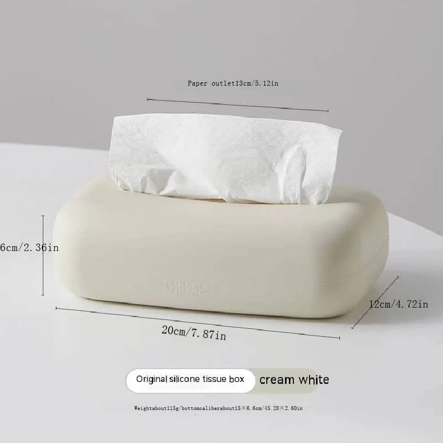 Light Luxury Tissue Box Soft Waterproof Tissue Box Cover Silicone Reusable Wet Wipe Box Holder Bathroom Kitchen Paper Holder Oasis Select