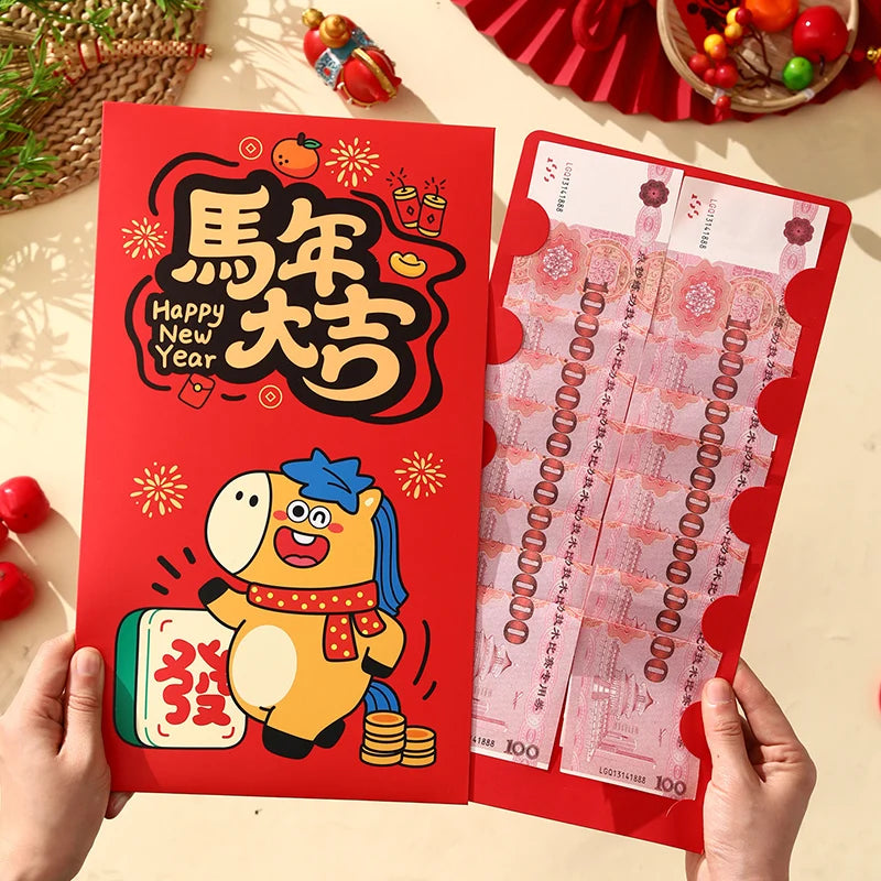 Creative Suprise Big Hongbag New Year Red Envelope birthday Red Pouch Chinese Traditional Lucky Money Pouch 2026 New Year Gifts Oasis Select