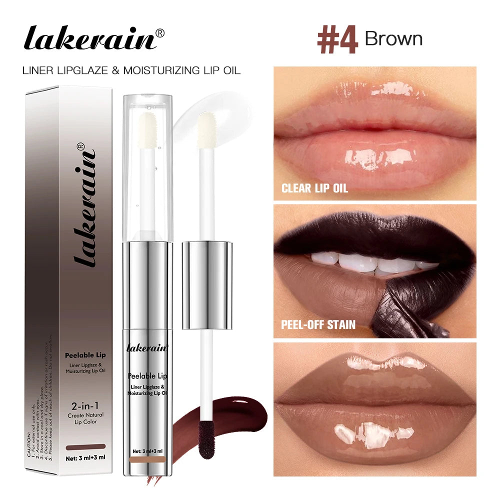 Lakerain 2-in-1 Peel Off Lip Liner & Lip Oil | Matte Lip Tint