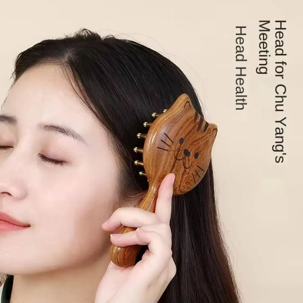 Sandalwood Wide Tooth Scalp Massage Comb – Guasha Hair Care Scalp Massage Comb Oasis Select