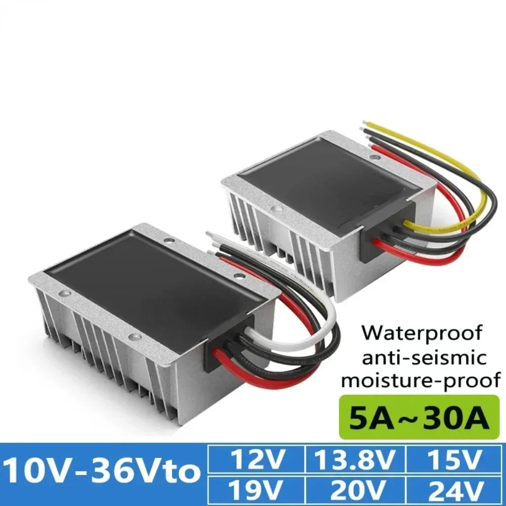 9-36V to 12V 13.8V/15V/19V 20V/24V Power Supply Regulator Module 5A-30A Car Voltage Regulator DC-DC Buck-Boost Waterproof Oasis Select
