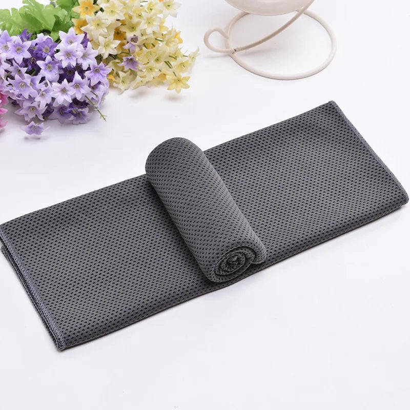 Sports Cooling Towel Ice Cold Wipe Sweat Towel Quick Dry Water Absorbent Swimming Towels Gym Sports Fitness Towel Ice Towels Oasis Select Grey-30x90