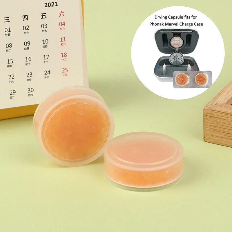 2Pcs Hearing Aid Drying Capsules Desiccant Dehumidifier Hearing Aid Drying Capsules Hearing Aid Accessories Oasis Select