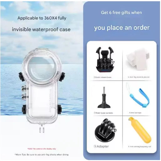 Waterproof Dive Case for Insta360 X5 X4 X3 – 50m Housing