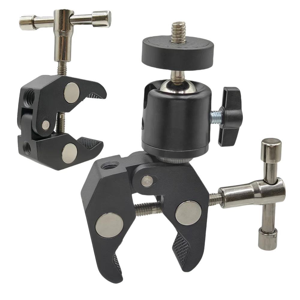 Super Clamp 360° Mini Ball Head Quick Release Mount for DSLR Camera