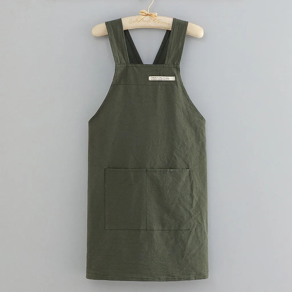 Cooking Cotton Kitchen Aprons Breathable Wear Resistant Adult Waist Aprons Anti Fouling Soft Restaurant Work Clothes Home Oasis Select Dark Green