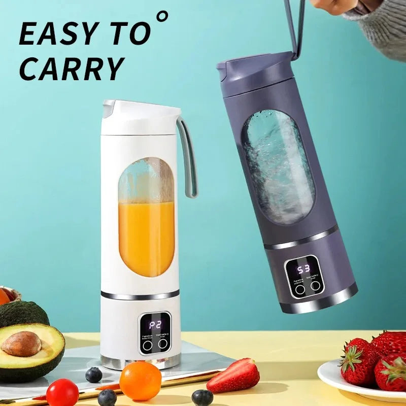 2025 Mini Electric Juicer with Powerful Motor 450ML Large Capacity Digital Display Crushed Ice Household Charging Juice Cup Oasis Select