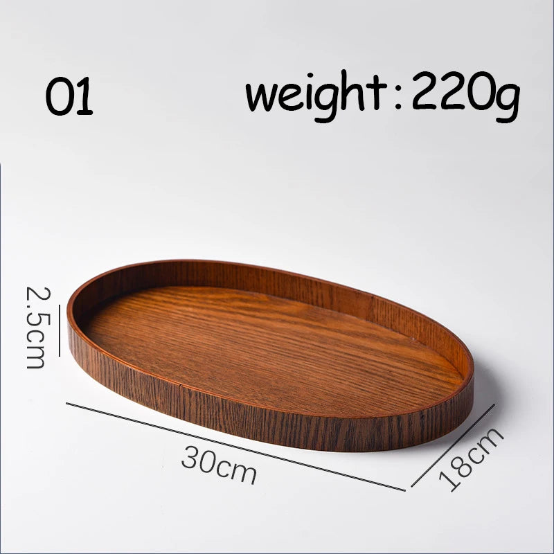 Oval Serving Trays Tableware Dessert Tea Saucer Coasters Coffee Coasters Wooden Plate Storage Food Display Home Hotel Decor Oasis Select 01