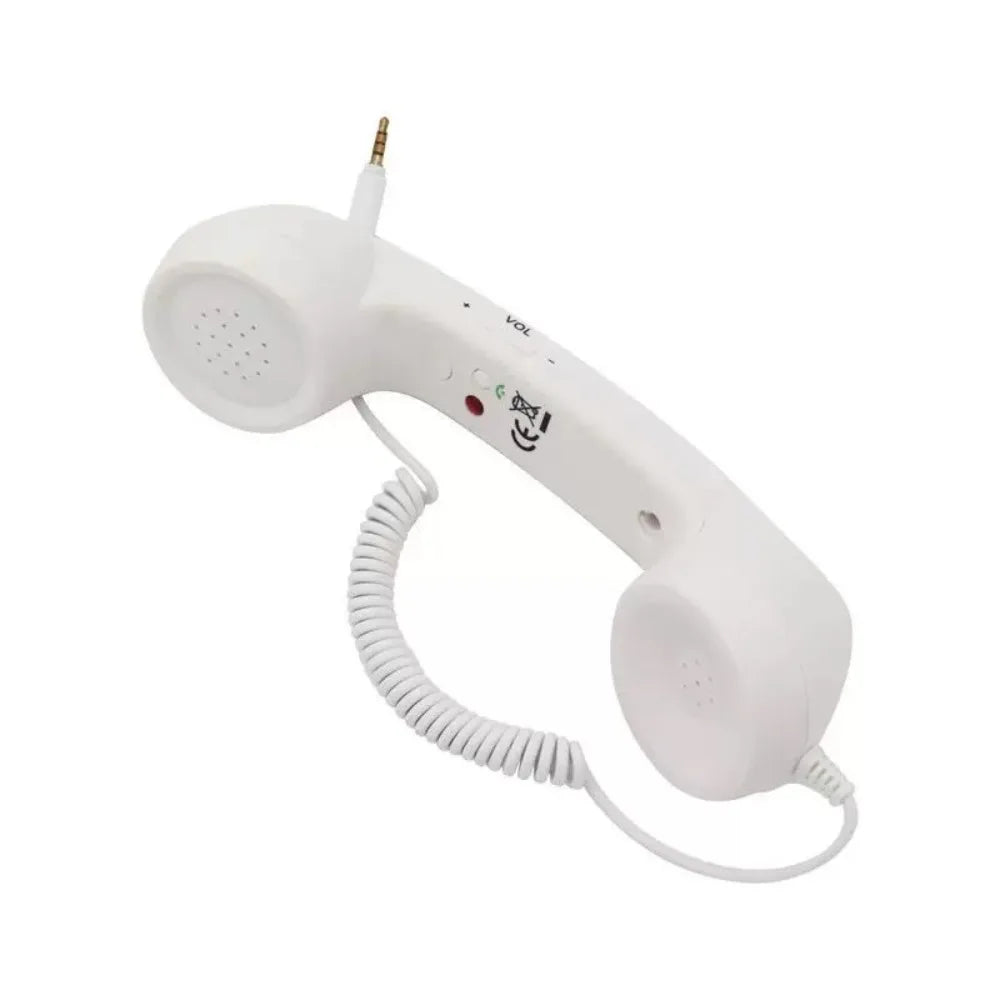 Wired Receiver Retro Telephone Handset Handheld Receiver External Volume Control Wired Microphone Handset Type-C/3.5mm Oasis Select 3.5mm White