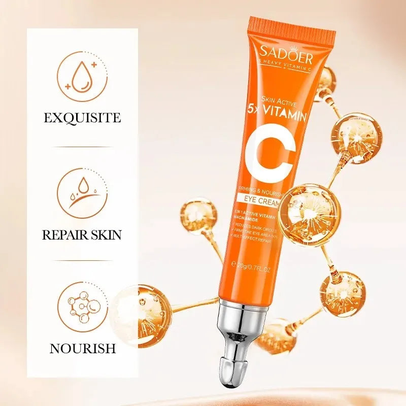 SADOER Vitamin C Eye Cream Anti Dark Circles Eyes Bags Remover Moisturizing Brightening Firming Skin Care Products for Eyes Oasis Select