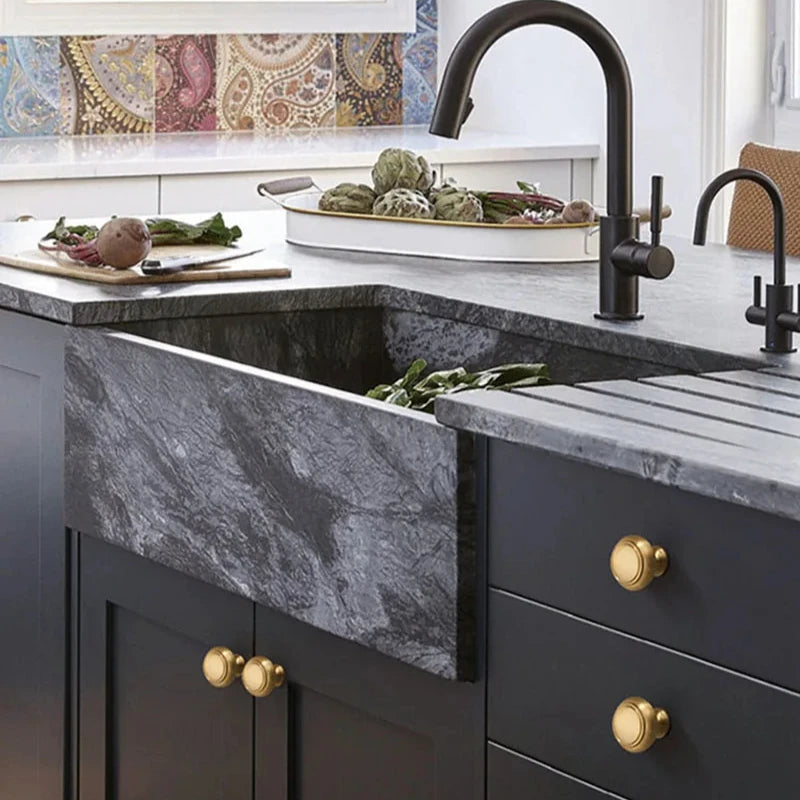 Modern Simple Solid Brass Cabinet Knobs Furniture Wardrobe Handle Kitchen Copper Pulls Doorknob Oasis Select