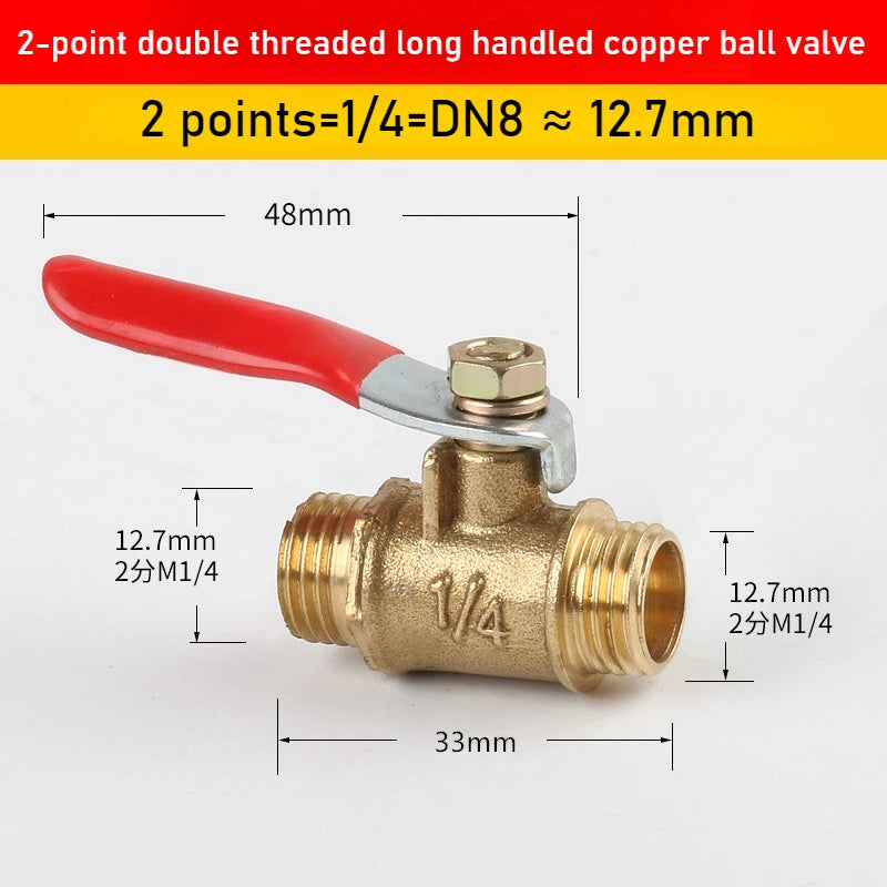 Brass Ball Head Hose Adapter Quick Connector 1/4 "Used Pipe Water Supply Joint Extender To Close Garden Irrigation Accessories Oasis Select Double outer silk 2 points DN8