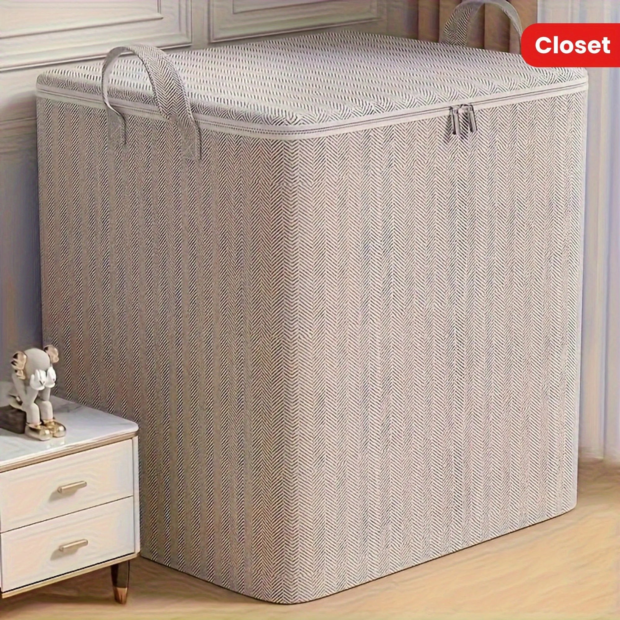 Extra Large Storage Box with Lid Modern Space Saving Design Durable for Clothes Bedding Home Organization Wardrobe Moving Oasis Select