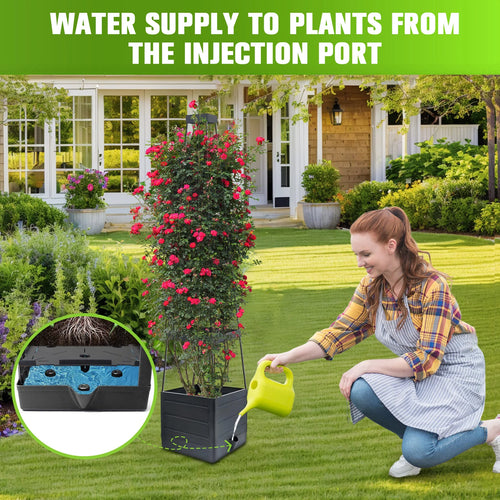 11" Self-Watering Tomato Tower Raised Planter Box with Trellis Raised Garden Planter Oasis Select