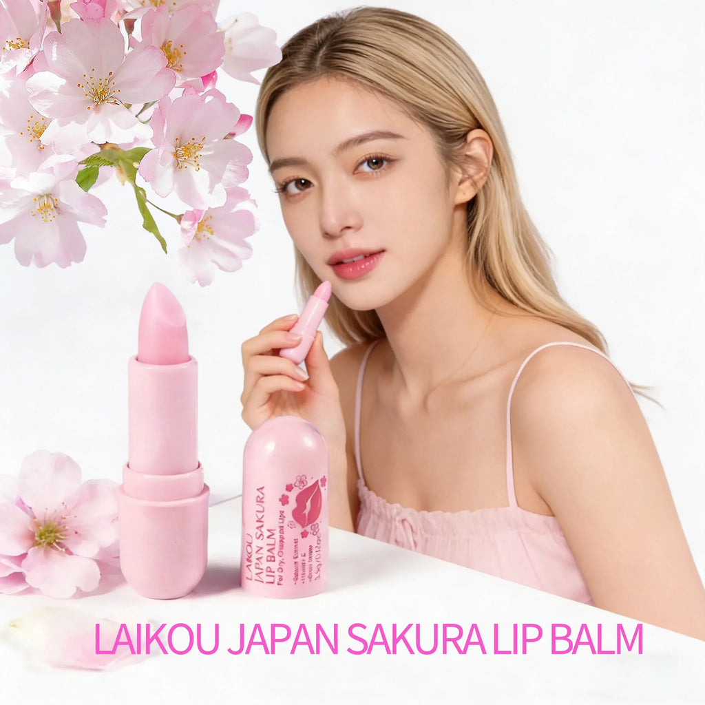 LAIKOU Sakura Lip Balm, Nourishing Hydrating Lip Care, Long-Lasting Moisturizer, Prevent Dry Cracked Lips, Daily Lip Repair Oasis Select