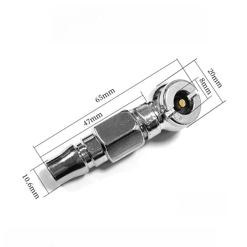 Single/Double Head Silver Inflator Adapter for Motorcycle Tire, Quick Connect Inflatable Nozzle 1 Piece Oasis Select B