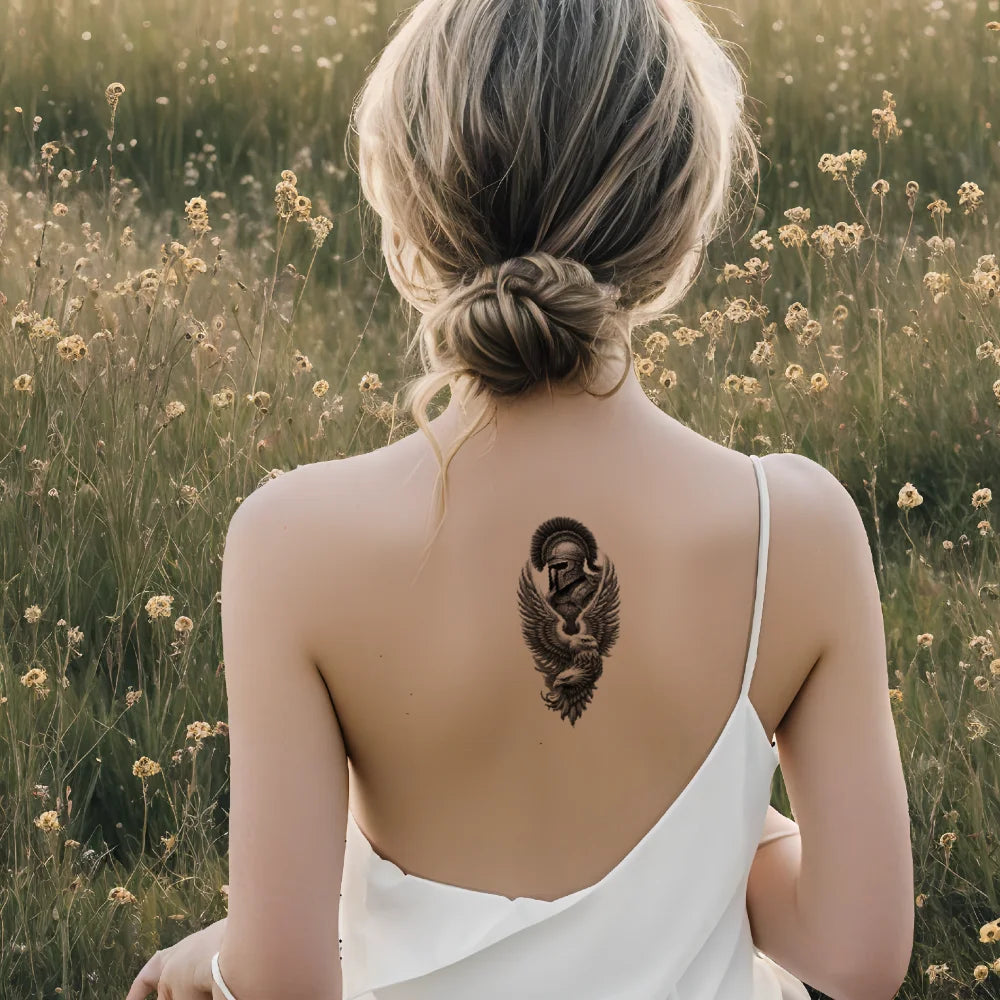 12pcs Realistic Temporary Tattoos – Eagle, Warrior & Bearded Man