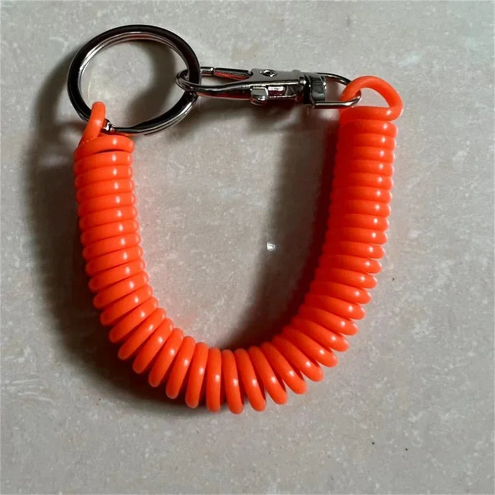 1/2/4pcs Spiral Telescopic Spring Coil Keychain Anti-Theft And Anti Loss Pull Rope Safety Keyring, With Metal Lobster Buckle Oasis Select G
