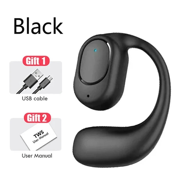 Wireless Headphones Bluetooth Headset With Microphone Bone Conduction Handsfree Noise Canceling Earphones For Driving Audifonos Oasis Select Black