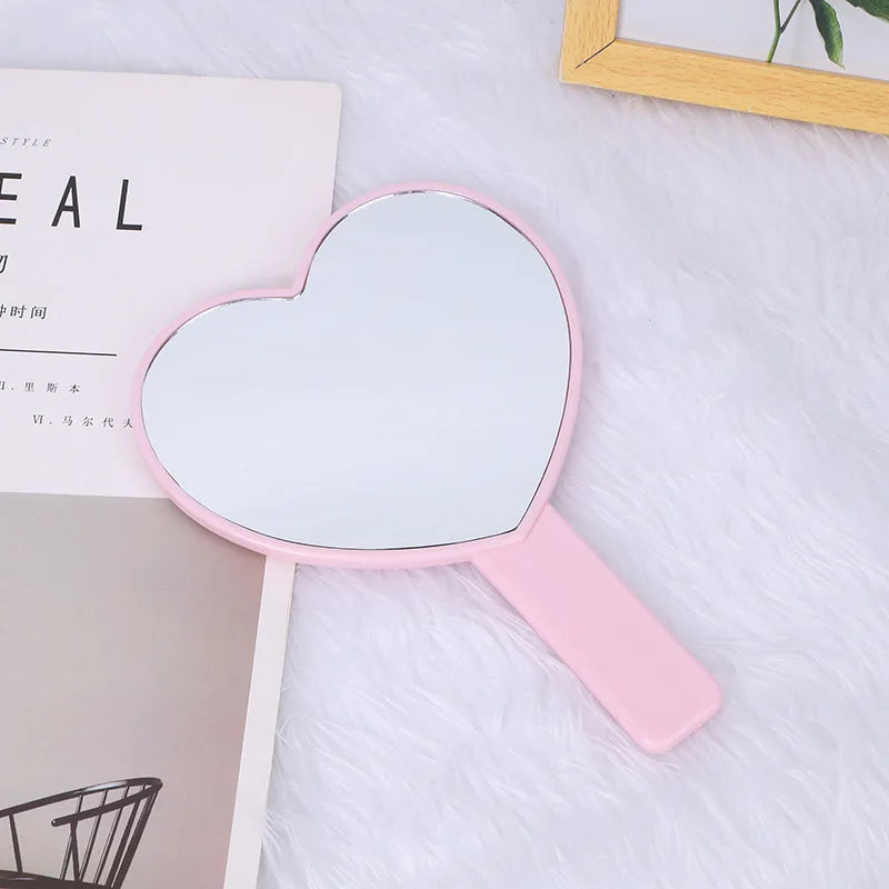 Diamond Rhinestone Handheld Makeup Mirror – Heart Round Square