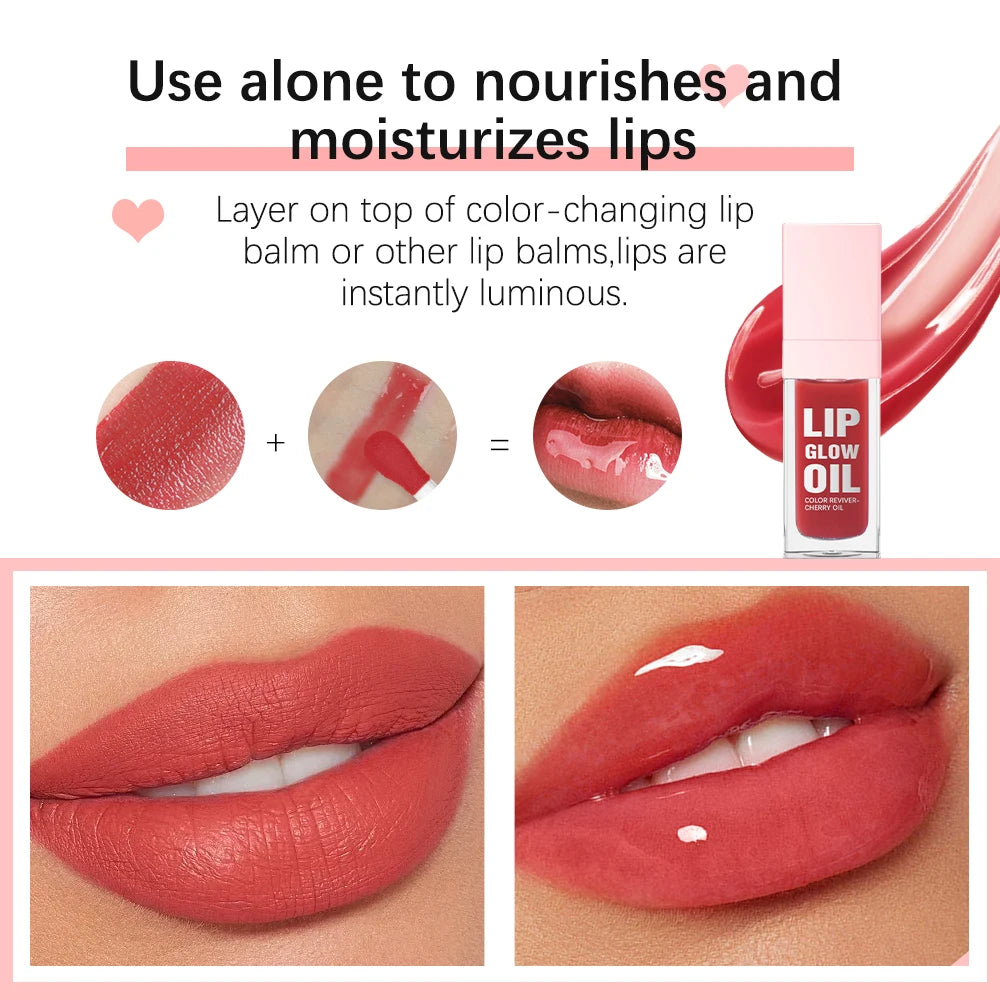 Tinted Glow Lip Oil Set Long Lasting Moisturizing Deep Hydrating Diminishes Lip Lines Waterproof Lipstick Natural Lip Makeup Kit Oasis Select