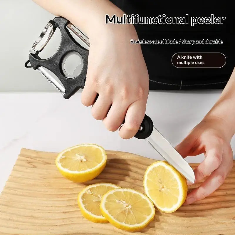 6 In 1 Creative Stainless Steel Fruit Peeler Handheld Vegetable Peeling Tool Plastic Separator Fruit Cutter Kitchen Tools Oasis Select
