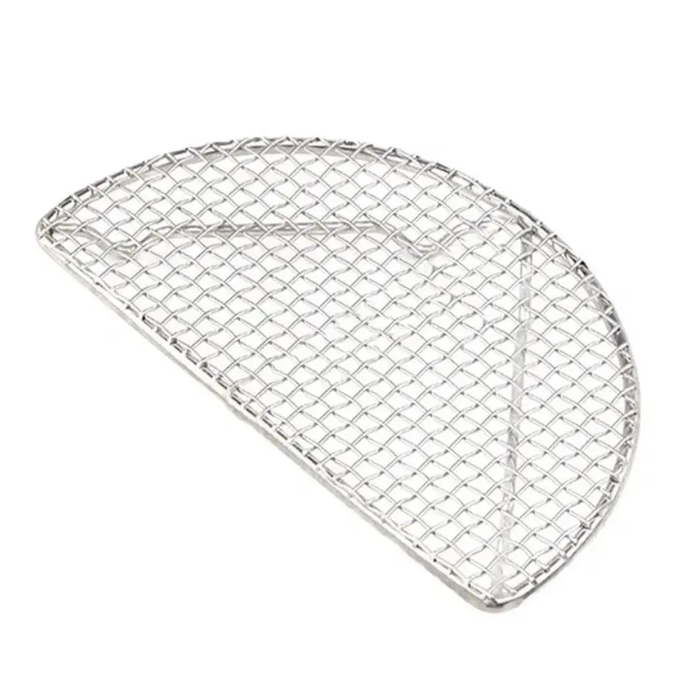 Household Stainless Steel Tempura Frying Net Semi -circular/Round Japanese Style Barbecue Net Durable Drying Net Fried Food Oasis Select large semicircular